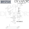 Bristan Flute 3 Hole Basin Mixer Clicker Waste Spares